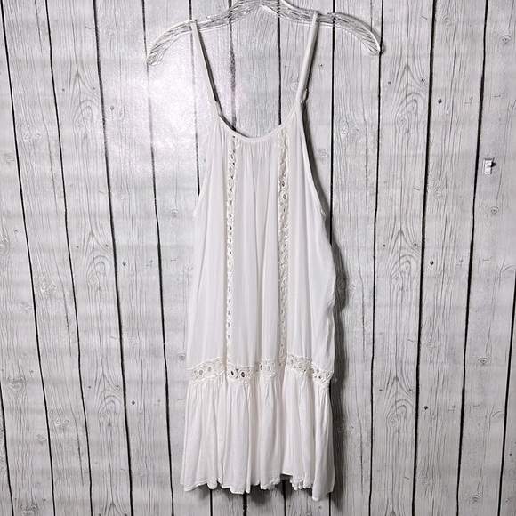 Raviya white lace cut out trim tunic tank size large - Picture 1 of 9